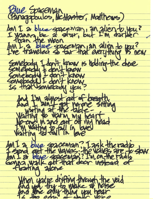 Album Art Lyric Sheet