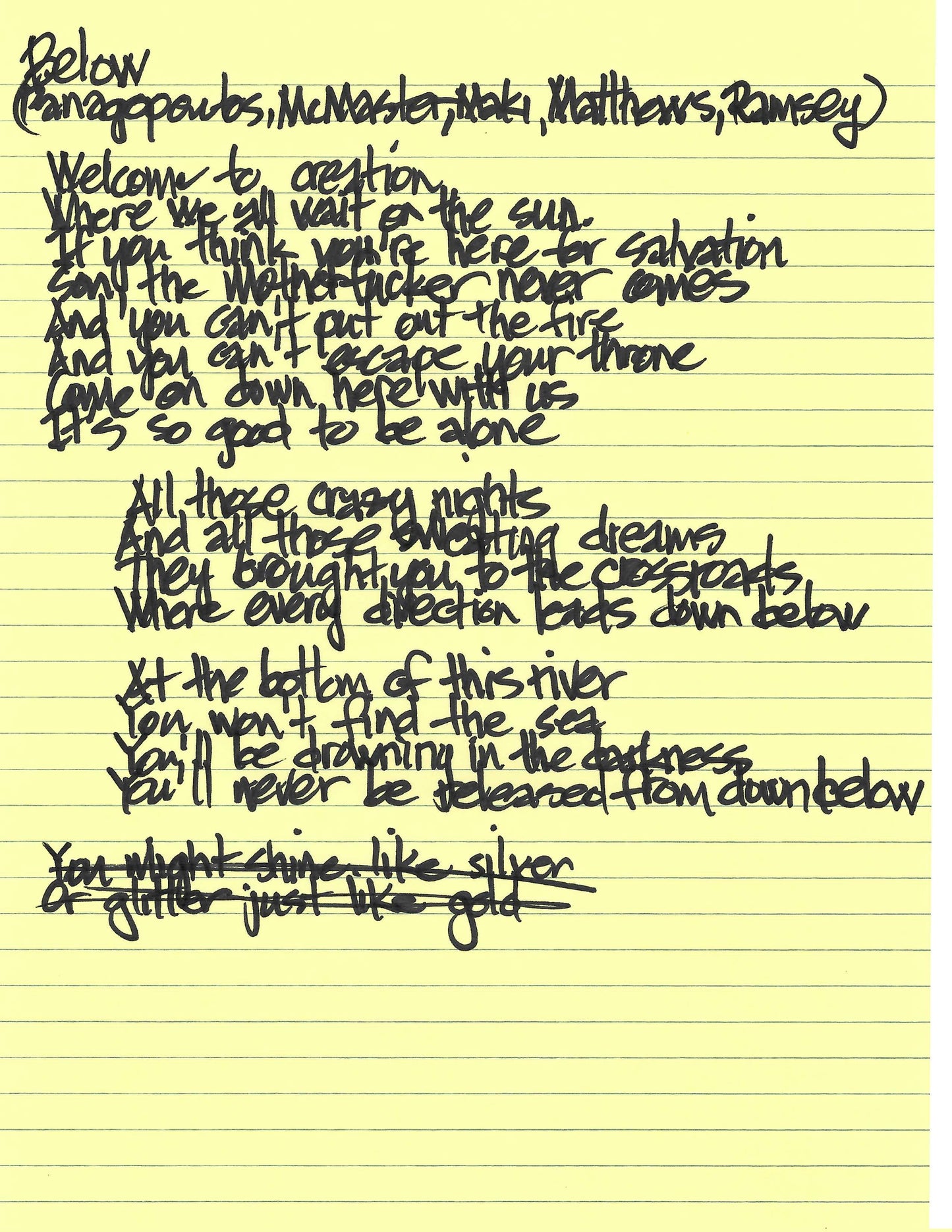 Album Art Lyric Sheet