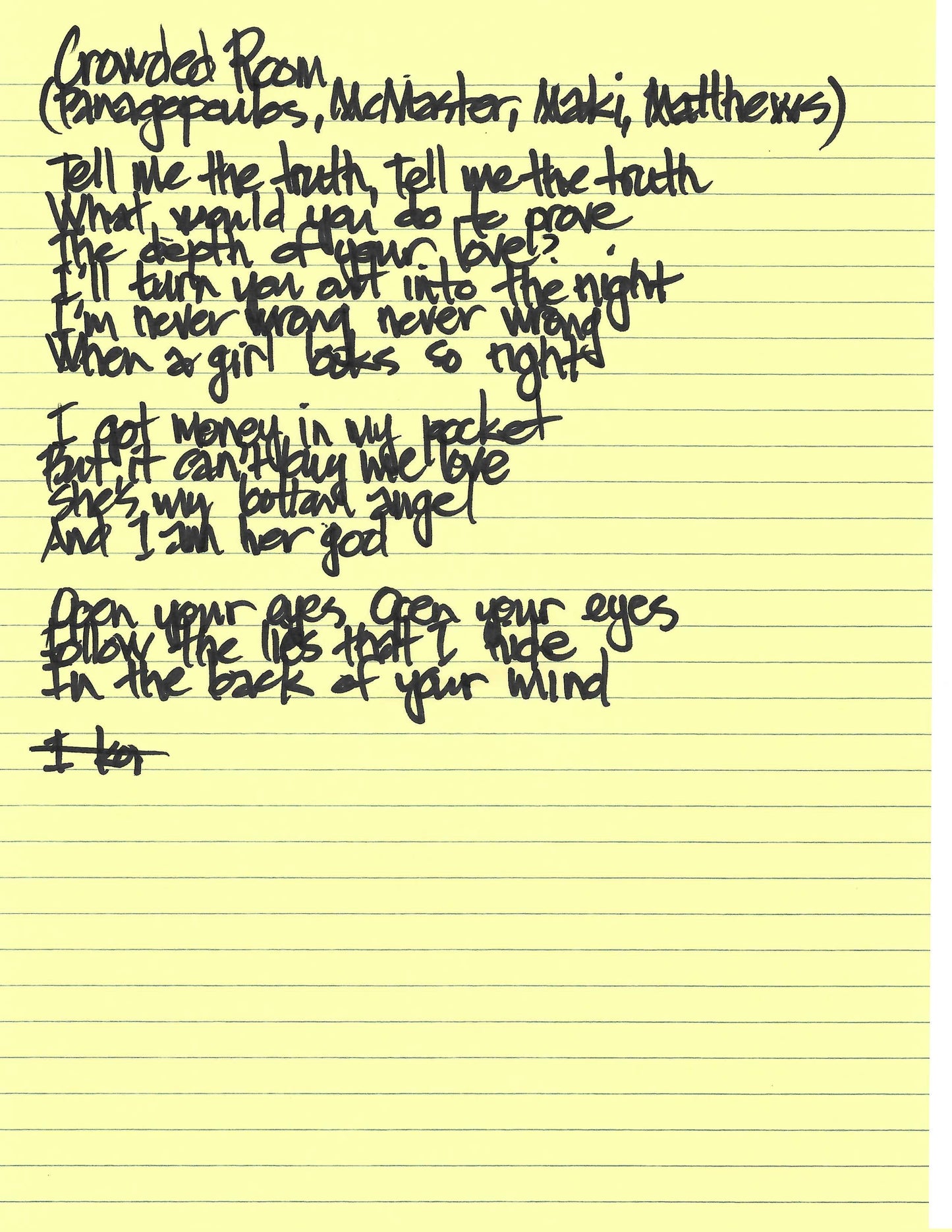 Album Art Lyric Sheet